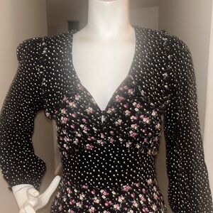 floral polka dot dress